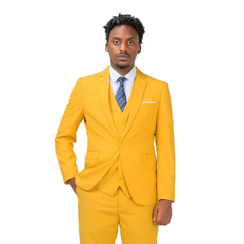 Men's slim fit tuxedo jacket for office formal dinner -Yellow Stylish Blazer One Button Casual Blazer