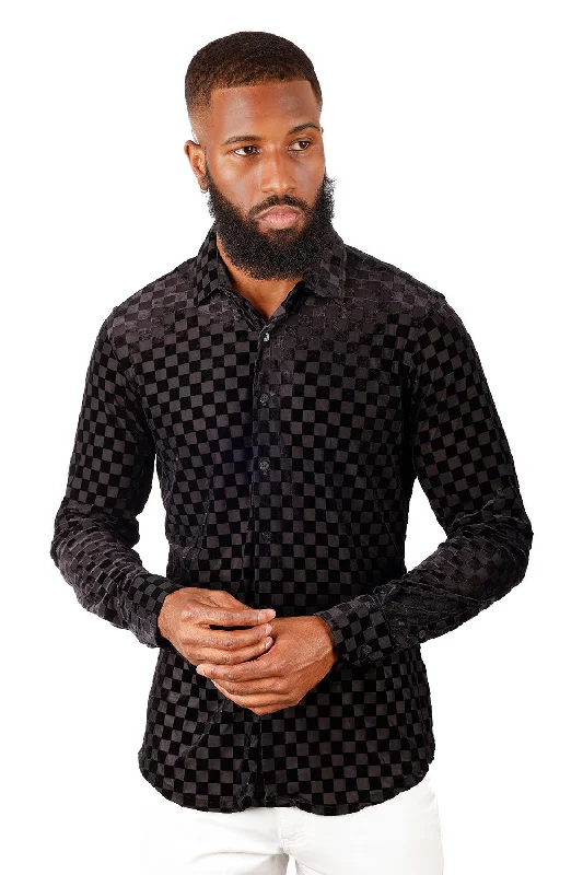 Men’s business plaid shirt with slim sleeves for work -Pellucid Effect Long Sleeve Shirt