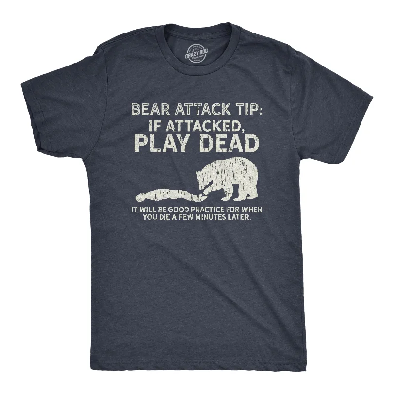 Men’s casual plaid shirt for office events -Bear Attack Tip Men's T Shirt