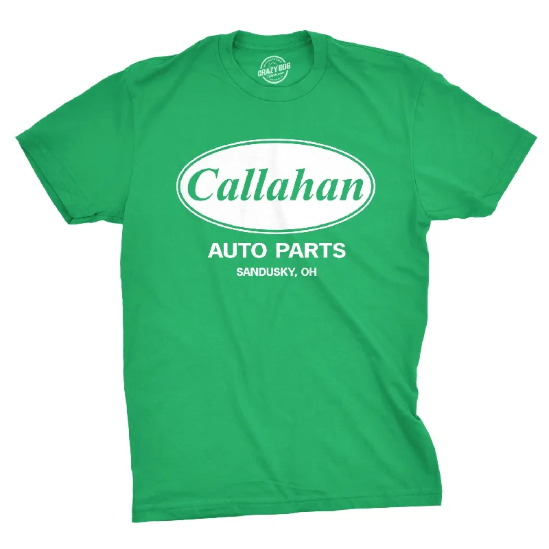 Men’s plaid button-up shirt with long sleeves for office -Callahan Auto Parts Men's T Shirt