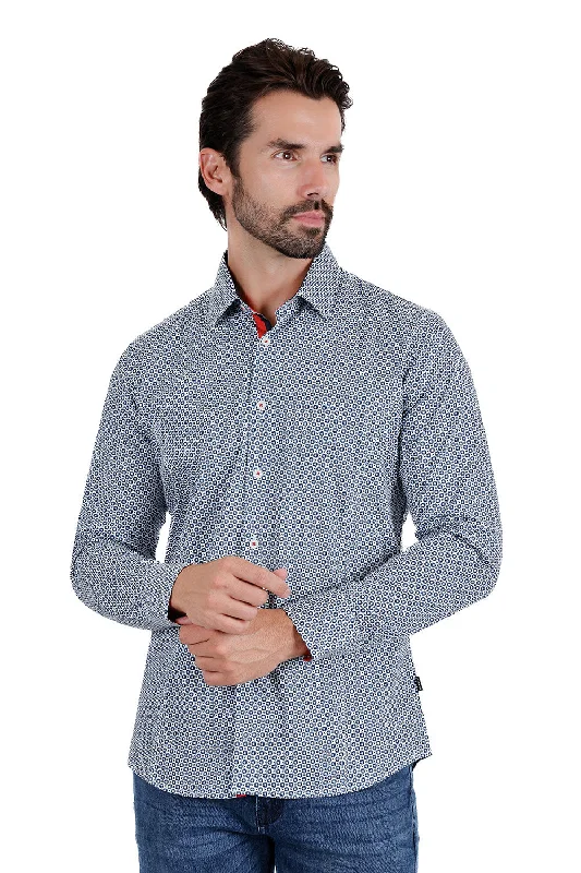 Men’s breathable office shirt with plaid design -Delightful Flash Long Sleeve Shirt