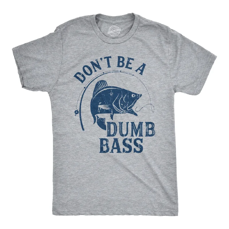 Men’s breathable office shirt with plaid design -Don't Be A Dumb Bass Men's T Shirt