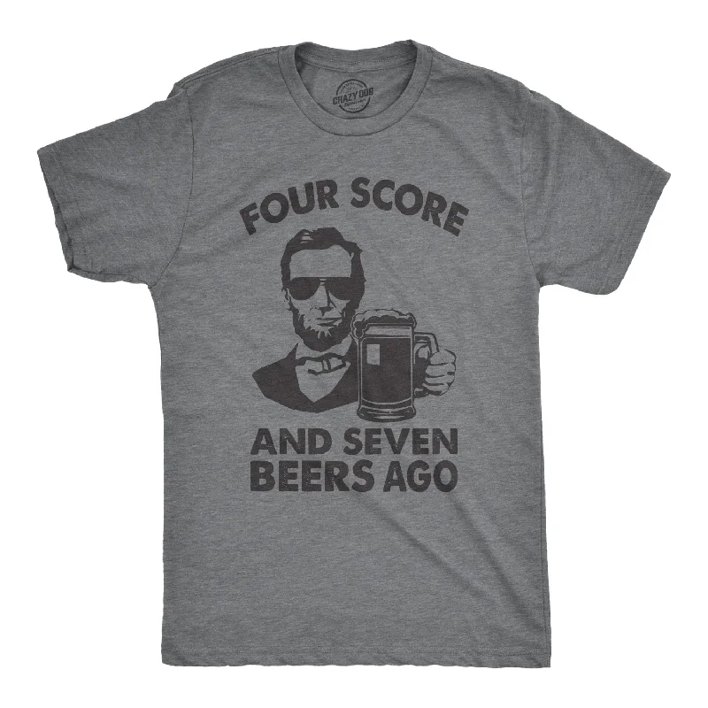 Men’s business plaid shirt for meetings and events -Four Score And Seven Beers Ago Men's T Shirt