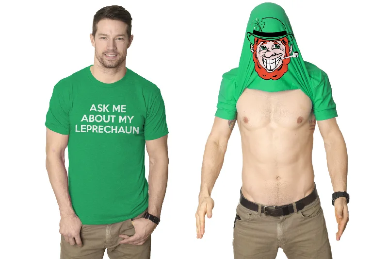 Men’s business-ready plaid shirt with relaxed fit -Ask Me About My Leprechaun Flip Men's T Shirt