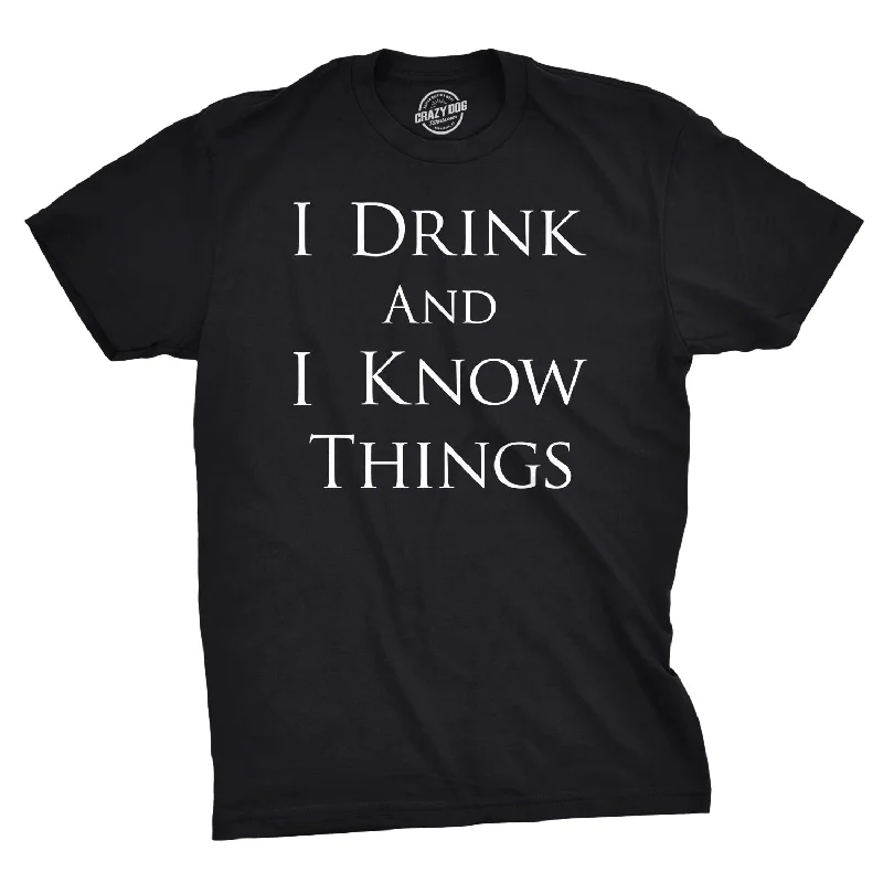 Men’s plaid shirt with button cuffs for work -I Drink and I Know Things Men's T Shirt