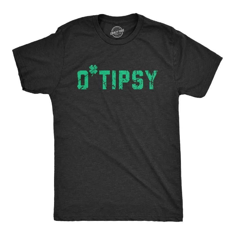 Men’s breathable office shirt with plaid design -Mens OTipsy Funny St Patricks Day Drinking T Shirt For Guys