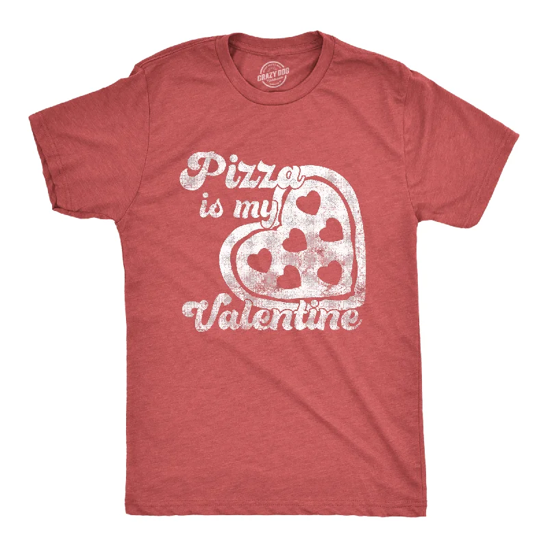 Men’s lightweight plaid shirt for work casual Fridays -Mens Pizza Is My Valentine T Shirt Funny Valentines Day Saying