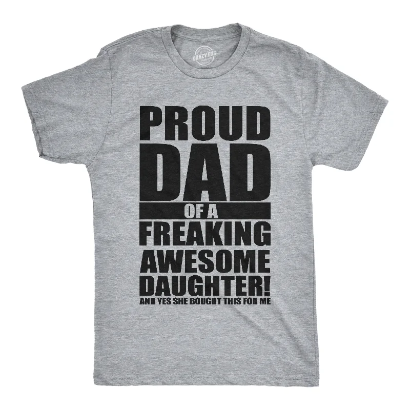 Men’s business plaid button-down shirt for work lunches -Proud Dad Of A Freaking Awesome Daughter Men's T Shirt