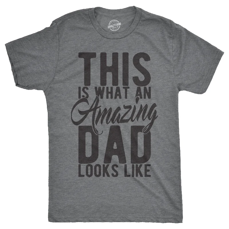 Men’s cotton plaid shirt for office networking events -This Is What An Amazing Dad Looks Like Men's T Shirt