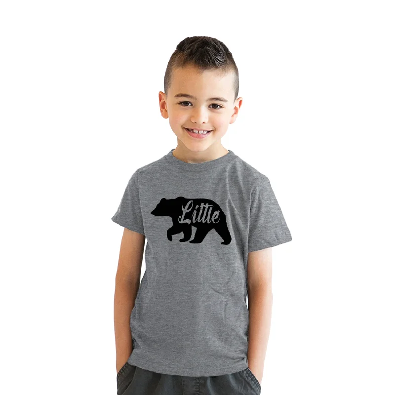 Men’s plaid button-up shirt with modern fit for work -Youth Little Bear Cute Gift for Children Brother Funny Novelty Family T shirt